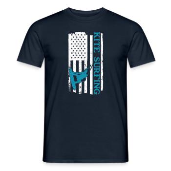 Kiteboarding Kitesurfer Kitesurfing Kiteboarder - Men's T-Shirt - navy - Front - AI Model Male 178 light (178cm)