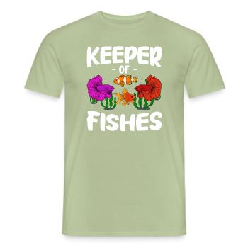 Aquaristics, Fish farming, Aquarists - Men's T-Shirt - sage - Front - AI Model Male 178 light (178cm)