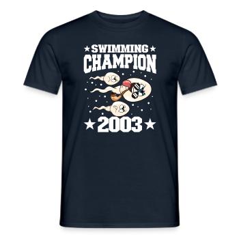 2003 Anniversaire 21 ans - T-shirt homme - marine - Devant - AI Model Male 178 light (178cm)