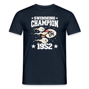 1952 Birthday 72 years old - Men's T-Shirt - navy - Front - AI Model Male 178 light (178cm)