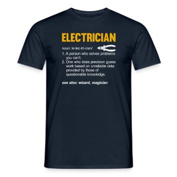 Elektriker Spruch Elektrikergeselle - Männer T-Shirt - Navy - Vorne - AI Model Male 178 light (178cm)