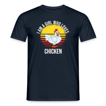 Funny Chicken Saying Chicken - Men's T-Shirt - navy - Front - AI Model Male 178 light (178cm)
