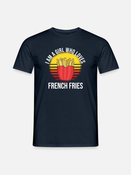 Śmieszne frytki Śmieszne frytki - T-shirt męski - granatowy