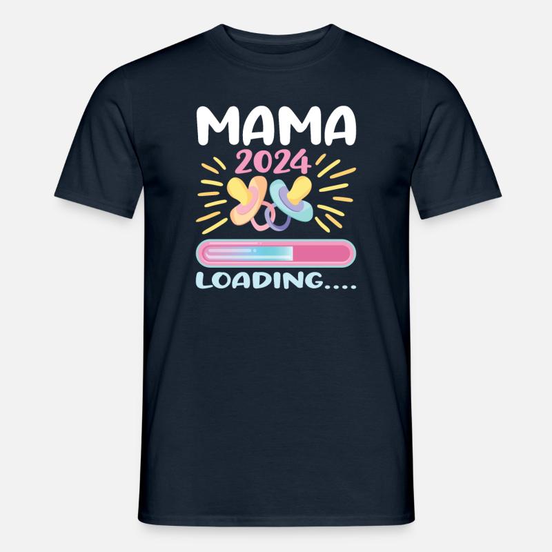Mama 2024 werdende Mutter Schwangerschaft - Männer T-Shirt - Navy