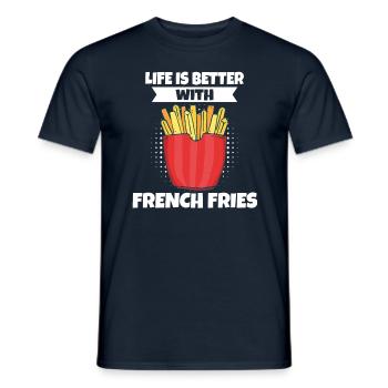 Frites drôles Frites drôles - T-shirt homme - marine - Devant - AI Model Male 178 light (178cm)