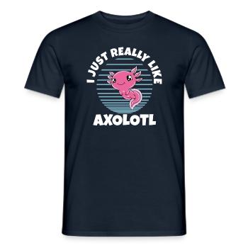 Funny Axolotl Cute Axolotl - Men's T-Shirt - navy - Front - AI Model Male 178 light (178cm)