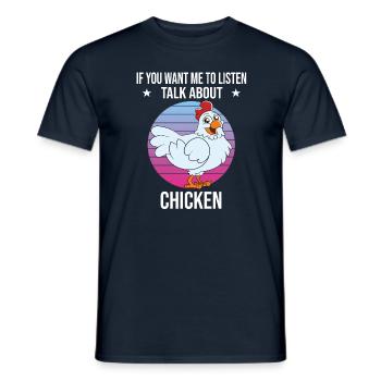 Funny Chicken Saying Chicken - Men's T-Shirt - navy - Front - AI Model Male 178 light (178cm)