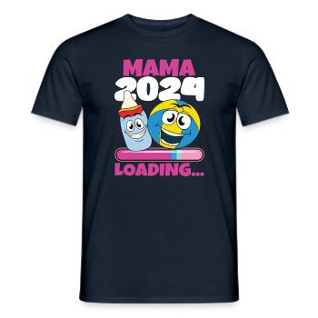 Mama 2024 werdende Mutter Schwangerschaft - Männer T-Shirt - Navy - Vorne - AI Model Male 178 light (178cm)