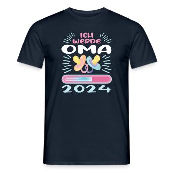 Oma 2024 werdende Oma 2024 Loading - Männer T-Shirt - Navy - Vorne - AI Model Male 178 light (178cm)