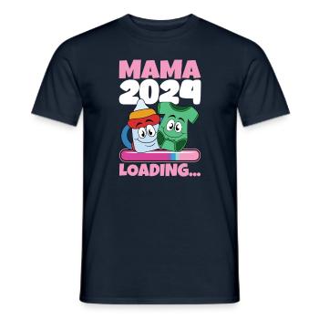 Mama 2024 werdende Mutter Schwangerschaft - Männer T-Shirt - Navy - Vorne - AI Model Male 178 light (178cm)