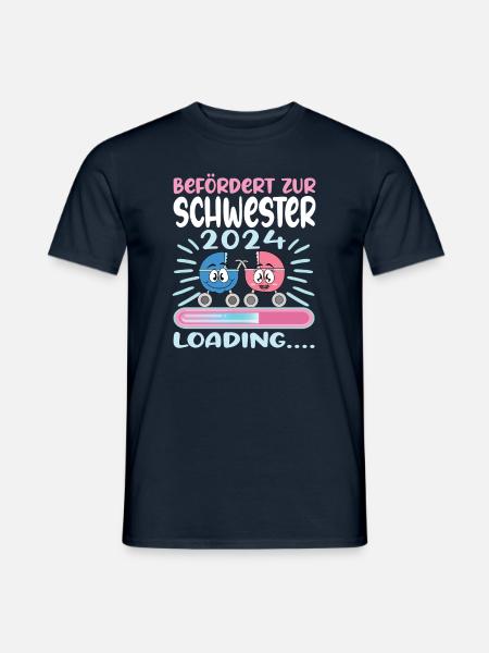 Schwester werden Schwester 2024 - Männer T-Shirt - Navy
