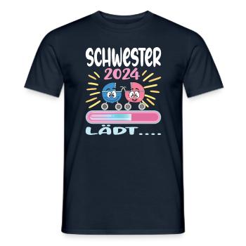Schwester werden Schwester 2024 - Männer T-Shirt - Navy - Vorne - AI Model Male 178 light (178cm)