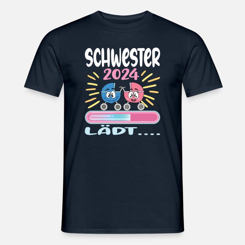 Schwester werden Schwester 2024 - Männer T-Shirt - Navy