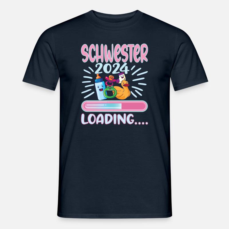 Schwester werden Schwester 2024 - Männer T-Shirt - Navy