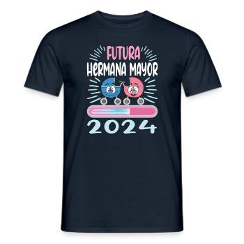 Schwester 2024 Hermana Mayor 2024 - Männer T-Shirt - Navy - Vorne - AI Model Male 178 light (178cm)