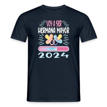 Schwester 2024 Hermana Mayor 2024 - Männer T-Shirt - Navy - Vorne - AI Model Male 178 light (178cm)