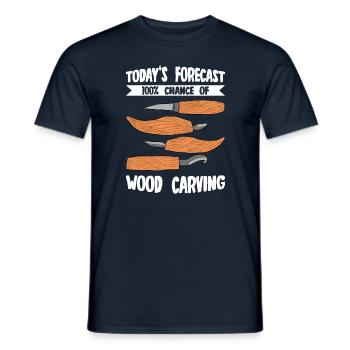 Wood Shining Wood Carving - Men's T-Shirt - navy - Front - AI Model Male 178 light (178cm)