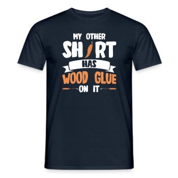 Wood Shining Wood Carving - Men's T-Shirt - navy - Front - AI Model Male 178 light (178cm)
