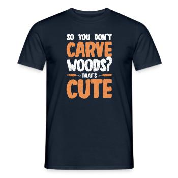 Wood Shining Wood Carving - Men's T-Shirt - navy - Front - AI Model Male 178 light (178cm)