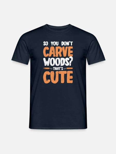Holz schintzen Holzschnitzerei - Männer T-Shirt - Navy
