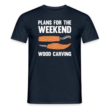 Wood Shining Wood Carving - Men's T-Shirt - navy - Front - AI Model Male 178 light (178cm)