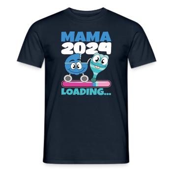 Mama 2024 werdende Mutter Schwangerschaft - Männer T-Shirt - Navy - Vorne - AI Model Male 178 light (178cm)