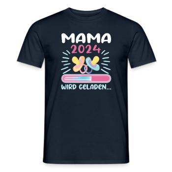 Mama 2024 werdende Mutter Schwangerschaft - Männer T-Shirt - Navy - Vorne - AI Model Male 178 light (178cm)