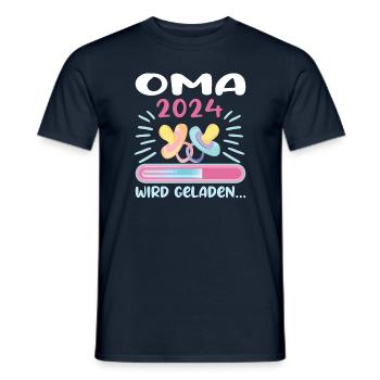 Oma 2024 werdende Oma 2024 Loading - Männer T-Shirt - Navy - Vorne - AI Model Male 178 light (178cm)