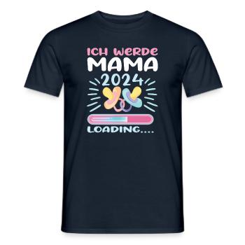 Maman 2024 Enceinte Maman Grossesse - T-shirt homme - marine - Devant - AI Model Male 178 light (178cm)
