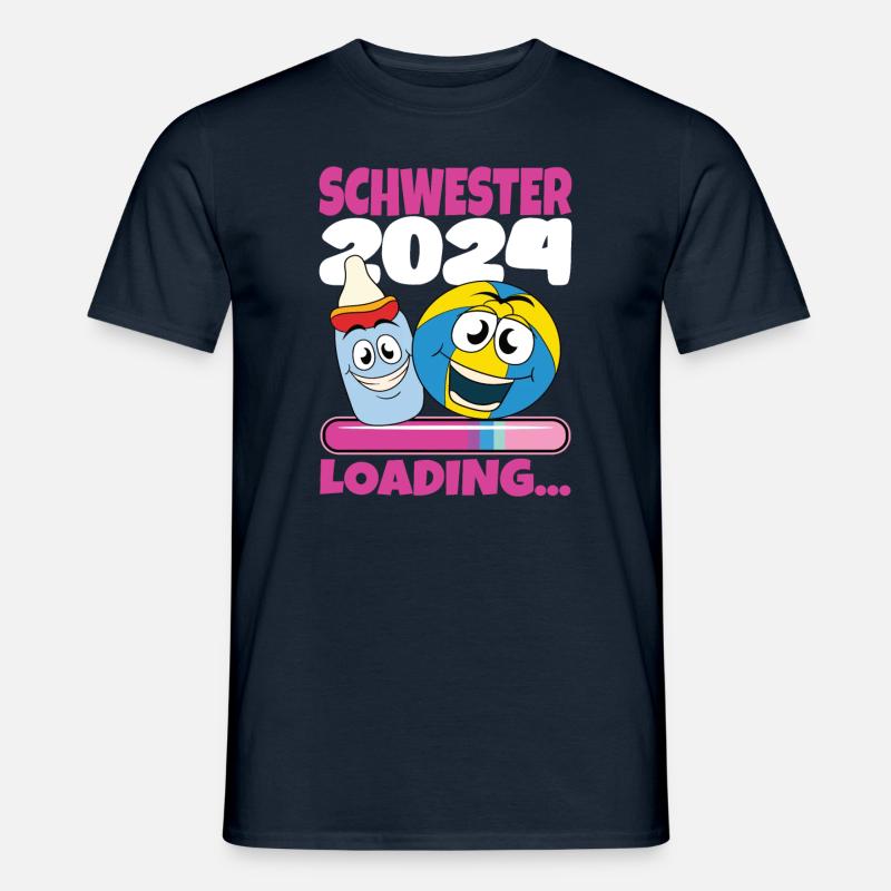 Schwester werden Schwester 2024 - Männer T-Shirt - Navy