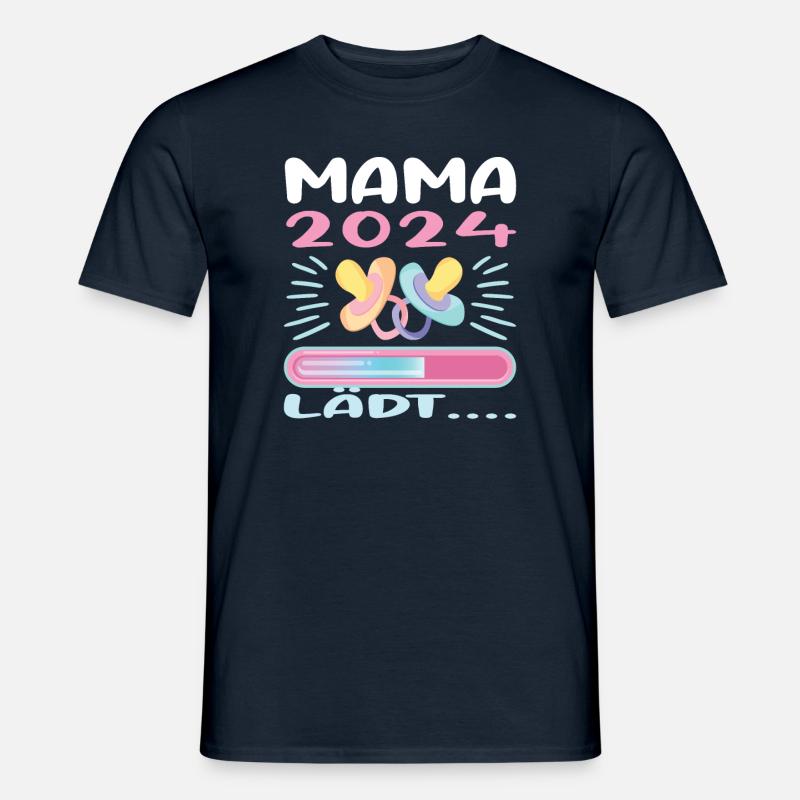 Mama 2024 werdende Mutter Schwangerschaft - Männer T-Shirt - Navy