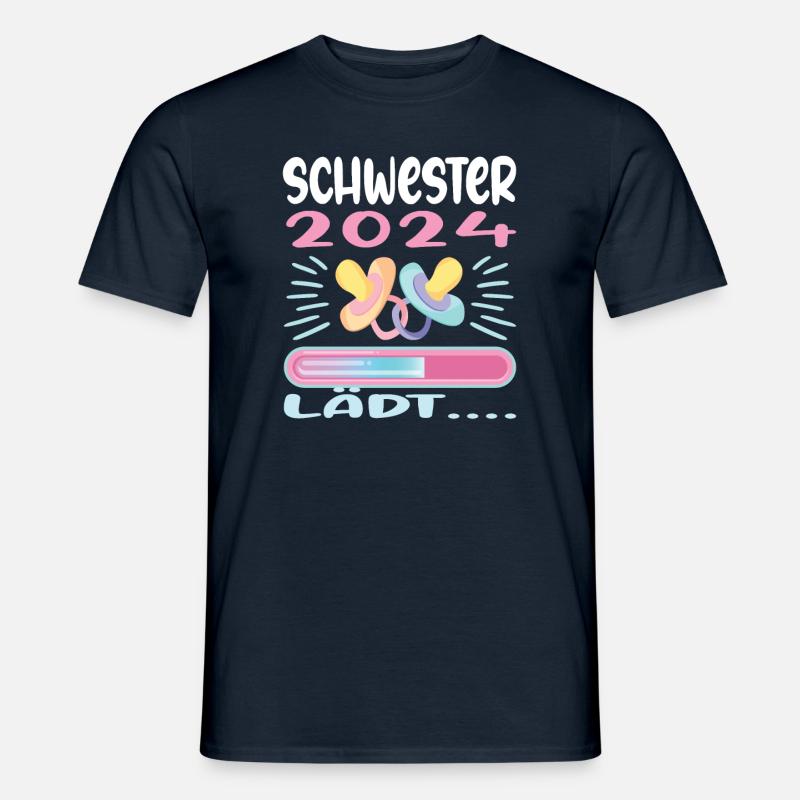 Schwester werden Schwester 2024 - Männer T-Shirt - Navy