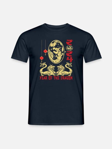 Kinesisk nytår af dragen 2024 - Mænd T-shirt - marineblå