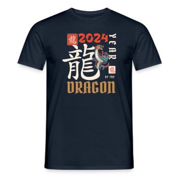 Chinese New Year Year Of The Dragon 2024 - Men's T-Shirt - navy - Front - AI Model Male 178 light (178cm)