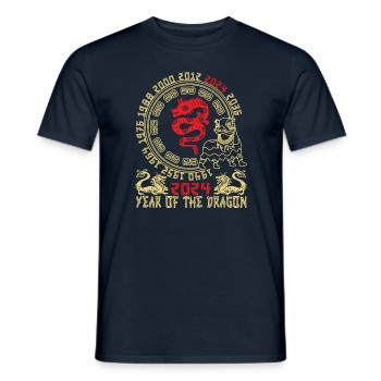 Chinese New Year Year Of The Dragon 2024 - Men's T-Shirt - navy - Front - AI Model Male 178 light (178cm)