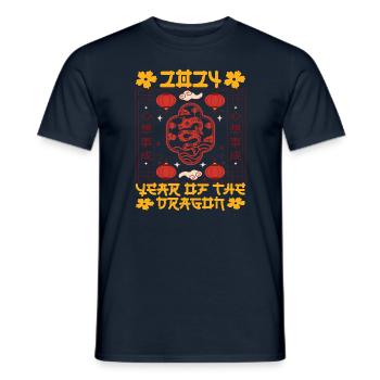 Chinese New Year Year Of The Dragon 2024 - Men's T-Shirt - navy - Front - AI Model Male 178 light (178cm)