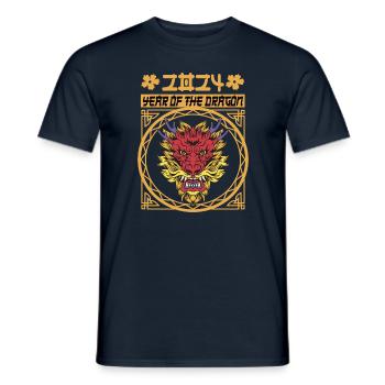 Chinese New Year Year Of The Dragon 2024 - Men's T-Shirt - navy - Front - AI Model Male 178 light (178cm)
