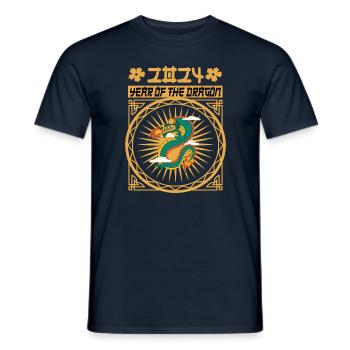 Chinese New Year Year Of The Dragon 2024 - Men's T-Shirt - navy - Front - AI Model Male 178 light (178cm)