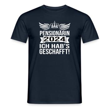 Pension 2024 Pensionärin 2024 Rente 2024 - Männer T-Shirt - Navy - Vorne - AI Model Male 178 light (178cm)