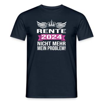 Pension 2024 Pensionärin 2024 Rente 2024 - Männer T-Shirt - Navy - Vorne - AI Model Male 178 light (178cm)