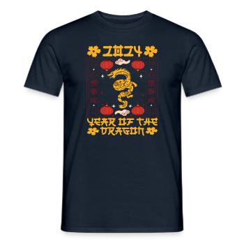 Chinese New Year Year Of The Dragon 2024 - Men's T-Shirt - navy - Front - AI Model Male 178 light (178cm)