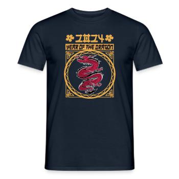 Chinese New Year Year Of The Dragon 2024 - Men's T-Shirt - navy - Front - AI Model Male 178 light (178cm)