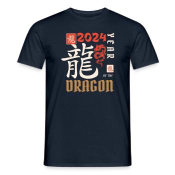 Chinese New Year Year Of The Dragon 2024 - Men's T-Shirt - navy - Front - AI Model Male 178 light (178cm)