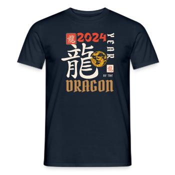 Chinese New Year Year Of The Dragon 2024 - Men's T-Shirt - navy - Front - AI Model Male 178 light (178cm)