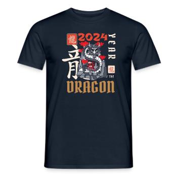 Chinese New Year Year Of The Dragon 2024 - Men's T-Shirt - navy - Front - AI Model Male 178 light (178cm)