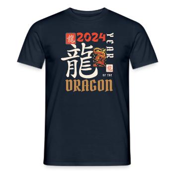 Chinese New Year Year Of The Dragon 2024 - Men's T-Shirt - navy - Front - AI Model Male 178 light (178cm)