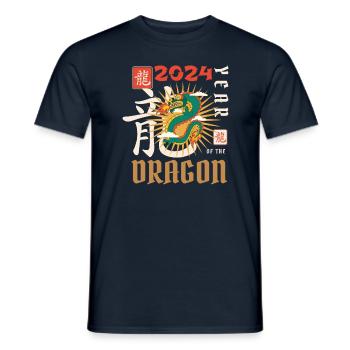 Chinese New Year Year Of The Dragon 2024 - Men's T-Shirt - navy - Front - AI Model Male 178 light (178cm)