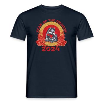 Chinese New Year Year Of The Dragon 2024 - Men's T-Shirt - navy - Front - AI Model Male 178 light (178cm)