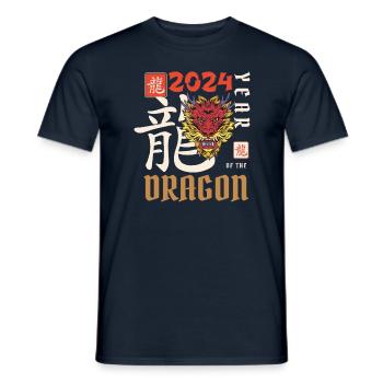 Chinese New Year Year Of The Dragon 2024 - Men's T-Shirt - navy - Front - AI Model Male 178 light (178cm)