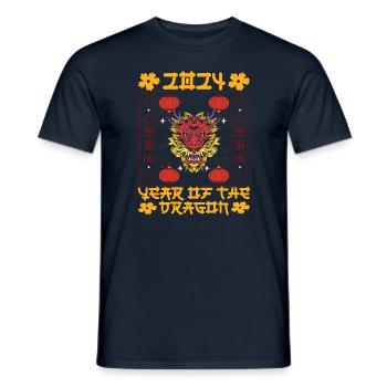 Chinese New Year Year Of The Dragon 2024 - Men's T-Shirt - navy - Front - AI Model Male 178 light (178cm)